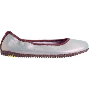 NEW Plae Crosby Ballerina Flats wide width Leather in gray silver unisex 825 3s2